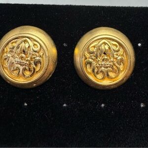 Elegant Gold Button Earrings